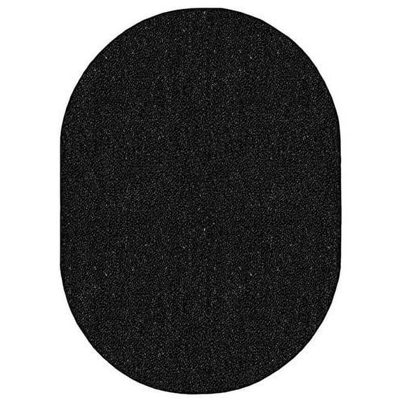 Saturn Collection Pet Friendly Indoor Outdoor Area Rug Black - 5' x 8' Oval