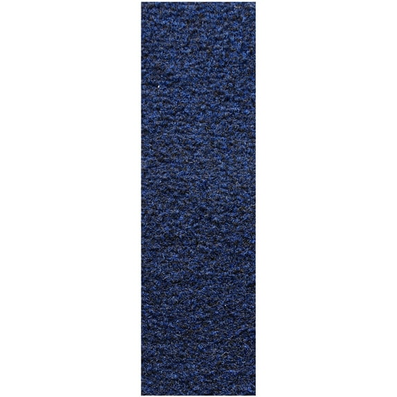 Saturn Collection Rubber Marine Backing Pet Friendly Runner Navy - 4' x 42' Rug