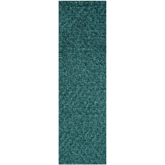 Saturn Collection Rubber Marine Backing Pet Friendly Runner Teal - 3' x 5' Rug