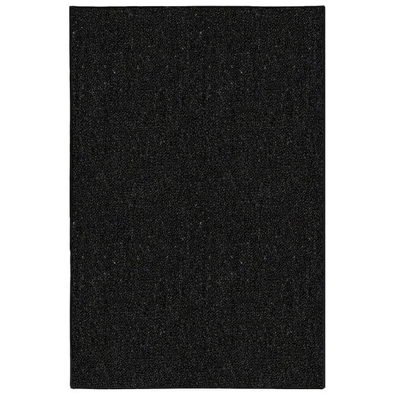 Saturn Collection Solid Color Indoor Outdoor Area Rug Black - 2' x 10'