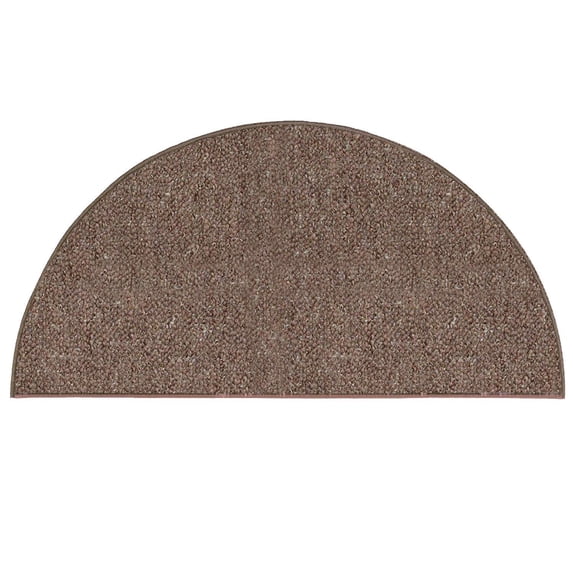 Saturn Collection Solid Color Indoor Outdoor Area Rug Brown - 27" x 54" Half Round