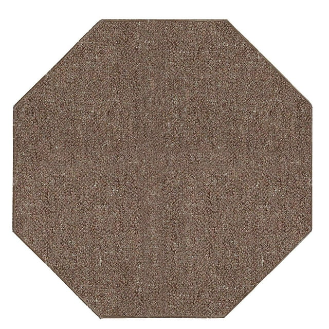 Saturn Collection Solid Color Indoor Outdoor Area Rug Brown - 7' Octagon