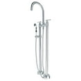 thumbnail image 1 of Saturn Double Clawfoot Tub Filler Faucet with Breeze Handle - Brushed Nickel, 1 of 8