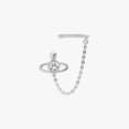 thumbnail image 1 of Saturn Ear Clips For Left Ear & Crystal 3A CZ  Chain Earring, 1 of 3