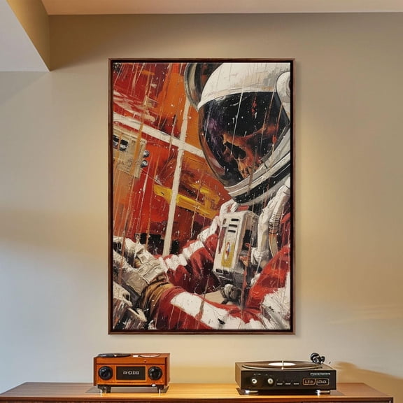 Saturn Industrial Space Wall Art Poster, Unframed Size 12x18