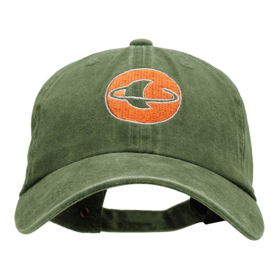Saturn Insignia Embroidered Unstructured Washed Cotton Twill Cap - Olive OSFM