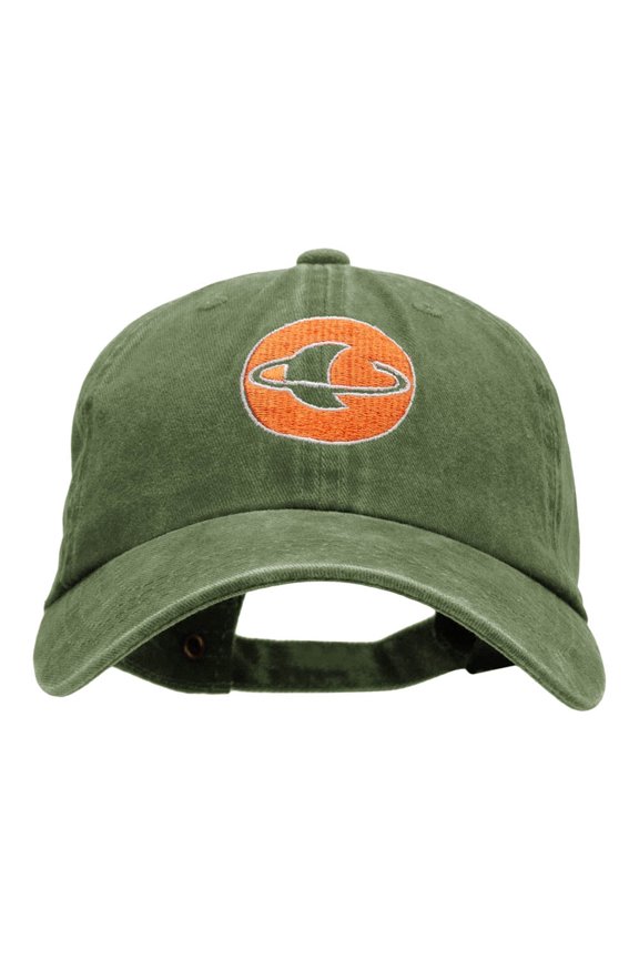 Saturn Insignia Embroidered Unstructured Washed Cotton Twill Cap - Olive OSFM