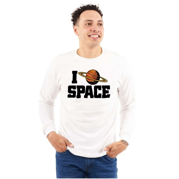 Saturn Love I Heart Outer Space Long Sleeve TShirt Men Women Brisco Brands M