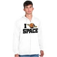 thumbnail image 1 of Saturn Love I Heart Outer Space Unisex Fleece Graphic Zip Up Hoodie Brisco Brands 5X, 1 of 5