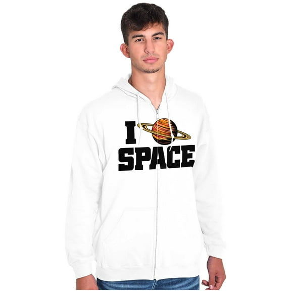 Saturn Love I Heart Outer Space Unisex Fleece Graphic Zip Up Hoodie Brisco Brands 5X
