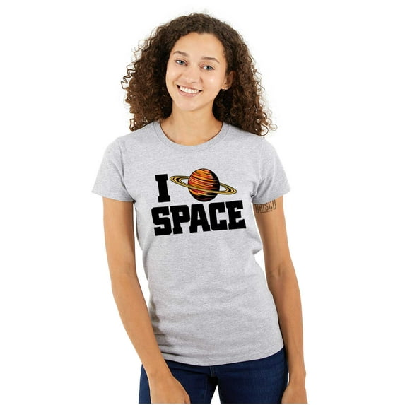 Saturn Love I Heart Outer Space Womens Slim Fit Graphic Tee Brisco Brands S