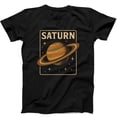 thumbnail image 1 of Saturn Planet T-Shirt Solar System Graphic Tee Space Universe Stars Black Unisex Science Astronomy Gift Shirt, 1 of 2