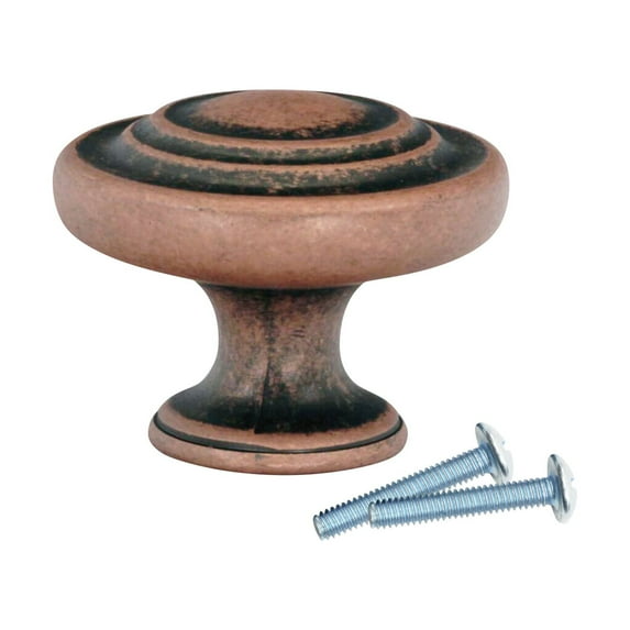 Saturn Ring Classic Metal Antique Copper Cabinet Knob 1-11/32 (34mm)