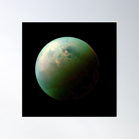 Saturn'S Moon Titan Poster Wall Art, Modern Wall Decor, 24x24 UNFRAMED