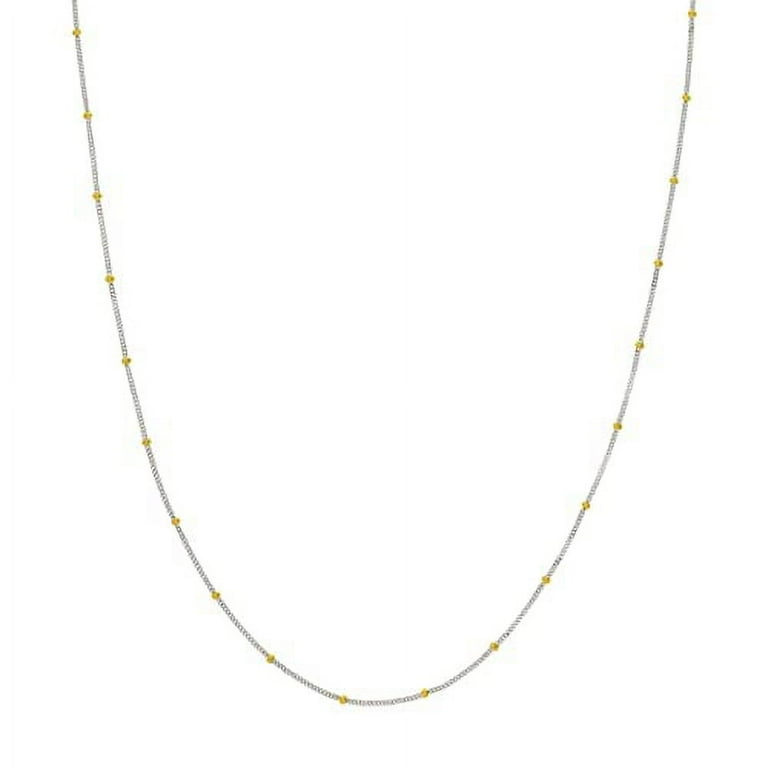 Satellite Saturn Adjustable Bead Chain Necklace Rhodium on Sterling Silver Satellite Saturn Adjustable Bead Chain Necklace Rhodium on Sterling Silver