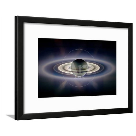 Saturn Silhouetted, Cassini Image, Framed Art Print Wall Art Sold by Art.Com