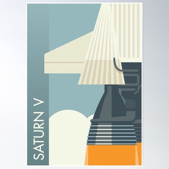 Saturn V Poster Wall Art, Modern Wall Decor, 12x18 UNFRAMED