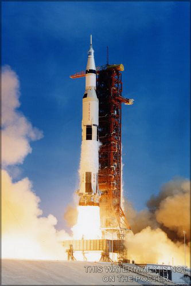 Saturn V Rocket Launches Apollo 11 - 24"x36" Poster - Walmart.com