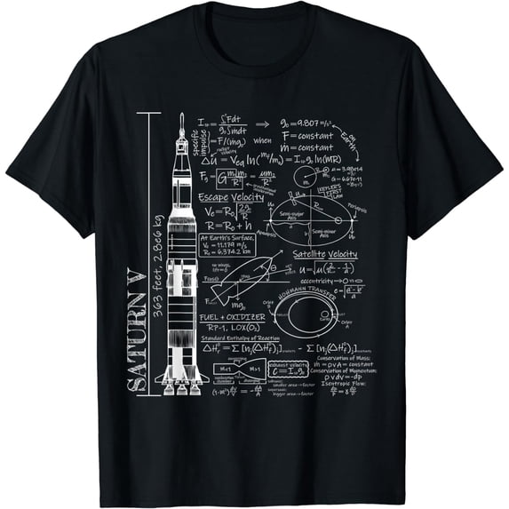 Saturn V Saturn 5 Rocket Science Equations T-Shirt