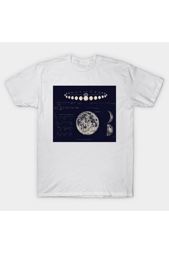 Saturn Venus & Moon Funny Astronomy Chart Squid Ink Black Retro Celestial H1838 Unisex T-Shirt, Up to 5XL