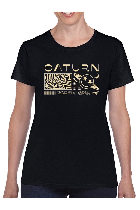 Saturn Vibes - Cosmic Planet Emoji Design Women's T-shirt