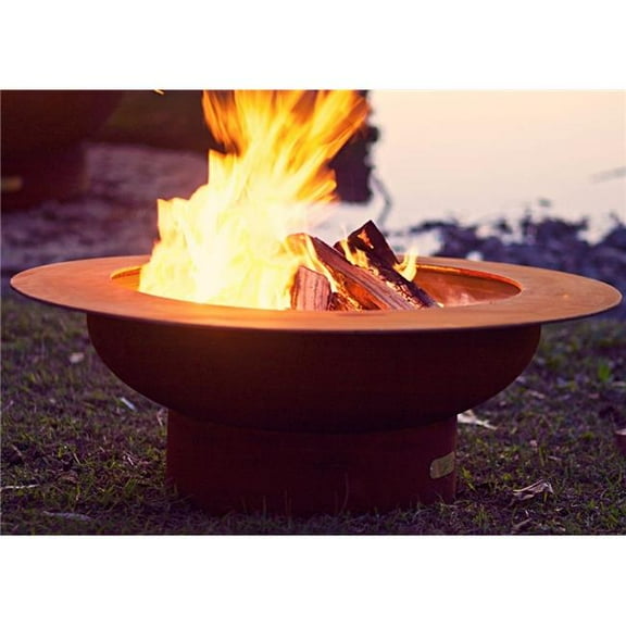 Fire Pit Art SAT-Wood Burning Magnum Wood Saturn Surfer Fire Pit