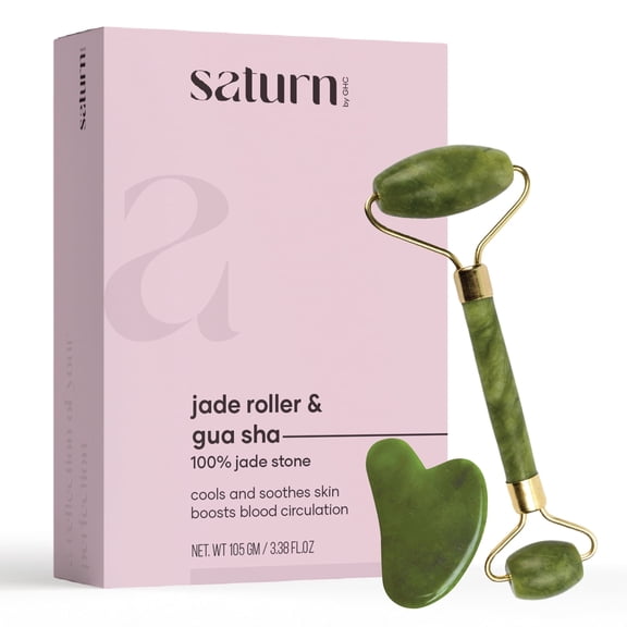 Saturn by GHC Gua Sha & Jade Roller Set, Face Massager Tool for Lymphatic Drainage & Facial Massage, Tools for Skincare Routine
