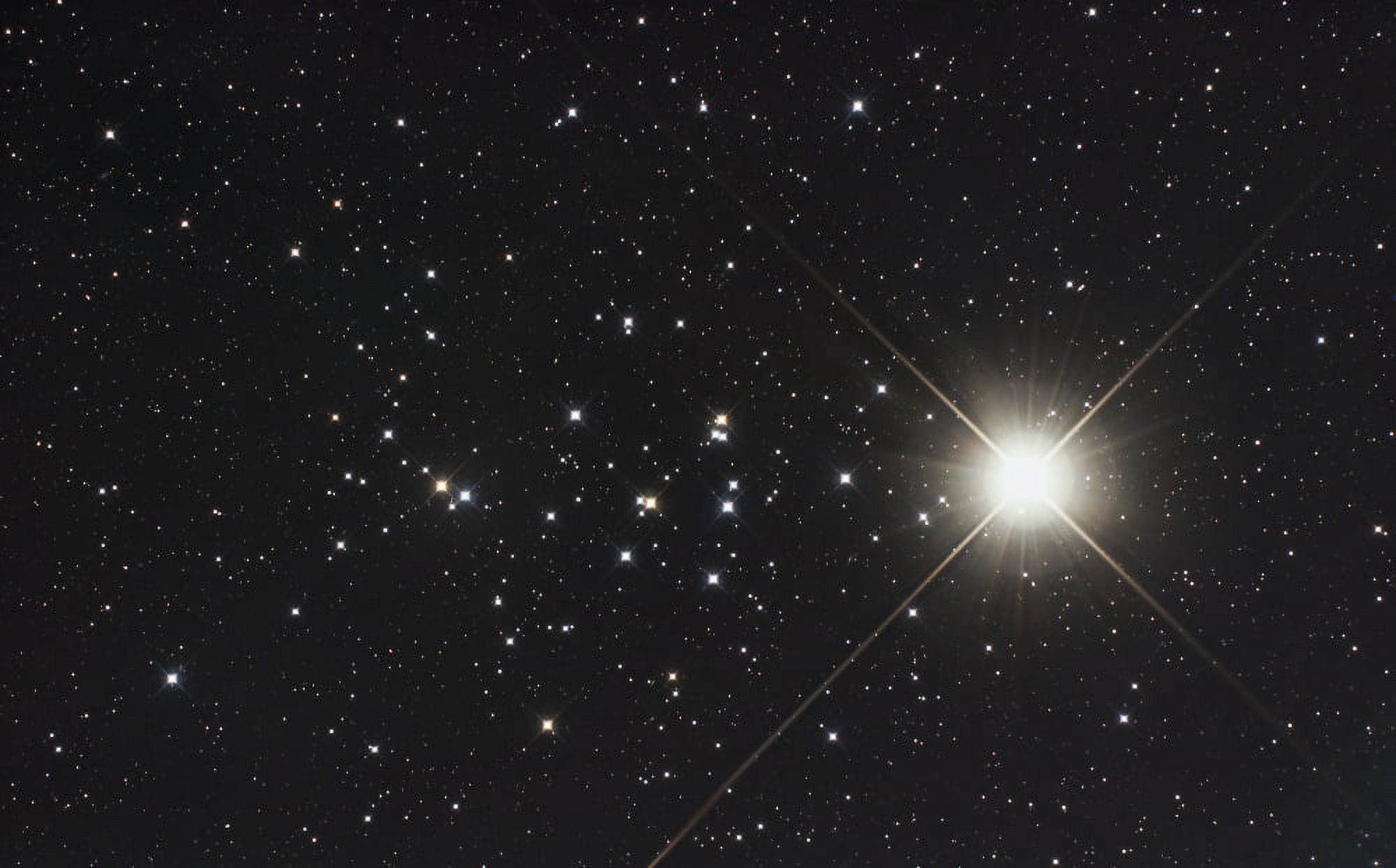 Saturn in the Beehive Star Cluster Canvas Art - Philip HartStocktrek Images (36 x 22)
