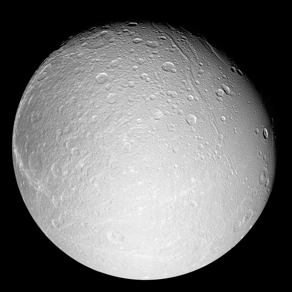 Saturns moon Dione Canvas Art - Stocktrek Images (28 x 28)