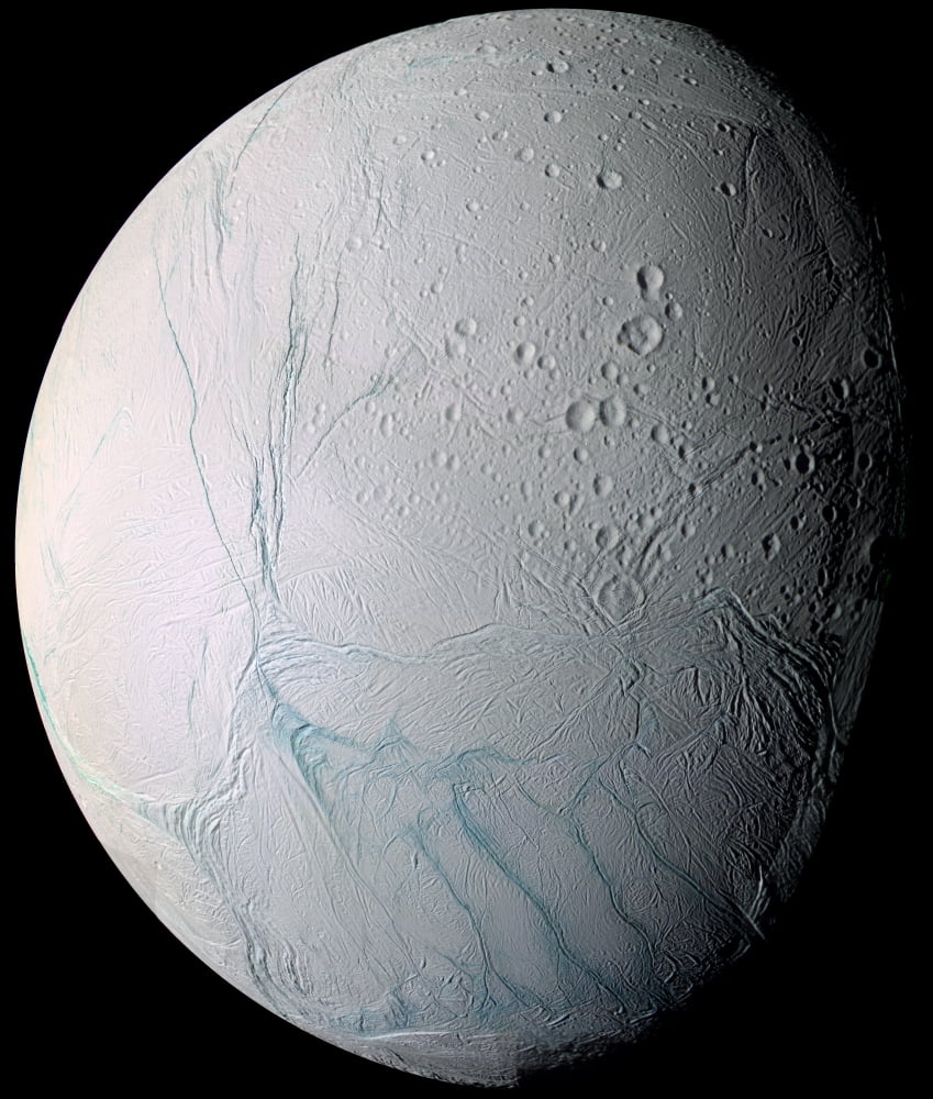 Saturns moon Enceladus Canvas Art - Stocktrek Images (26 x 31)