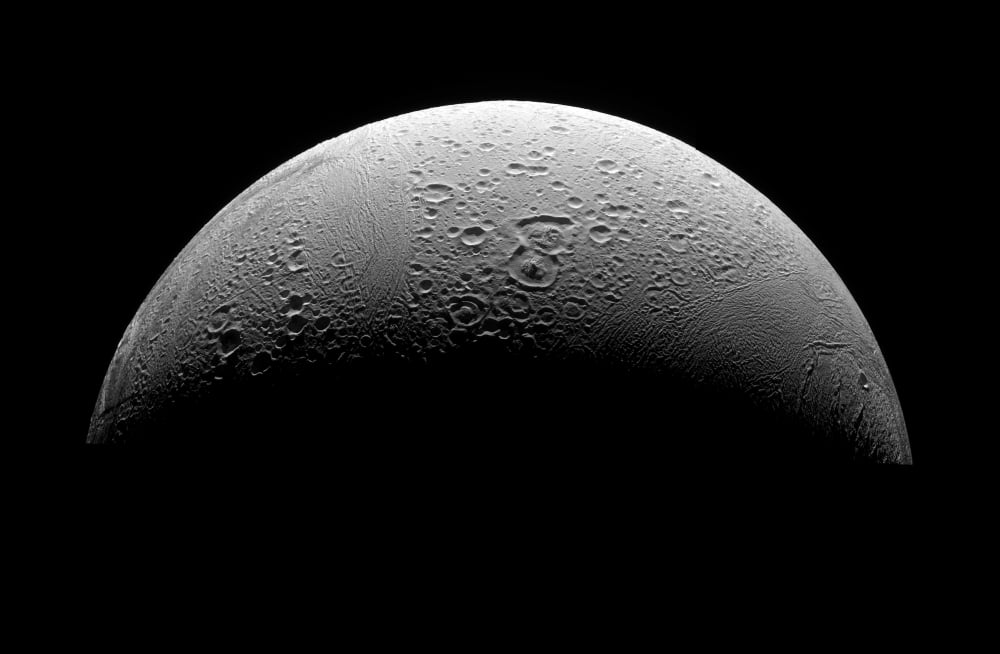 Saturns moon Enceladus Canvas Art - Stocktrek Images (35 x 23)