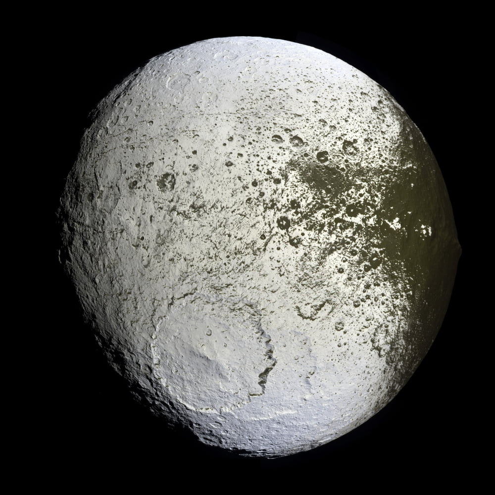 Saturns moon Iapetus Canvas Art - Stocktrek Images (28 x 28)