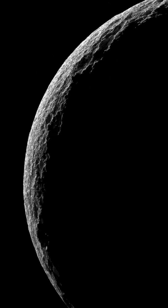 Saturns moon Tethys Canvas Art - Stocktrek Images (21 x 38)