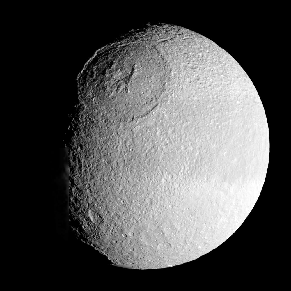 Saturns moon Tethys Canvas Art - Stocktrek Images (28 x 28)