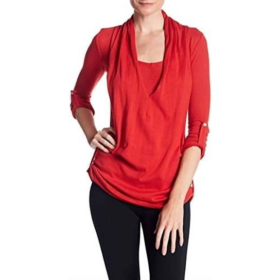 Satva MOLTEN LAVA Pullover Devi Drape Sweater, US Large