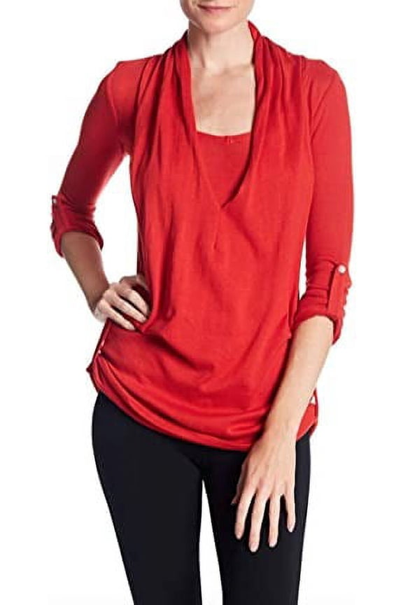 MOLTEN LAVA Pullover Devi Drape Sweater, US X-Small