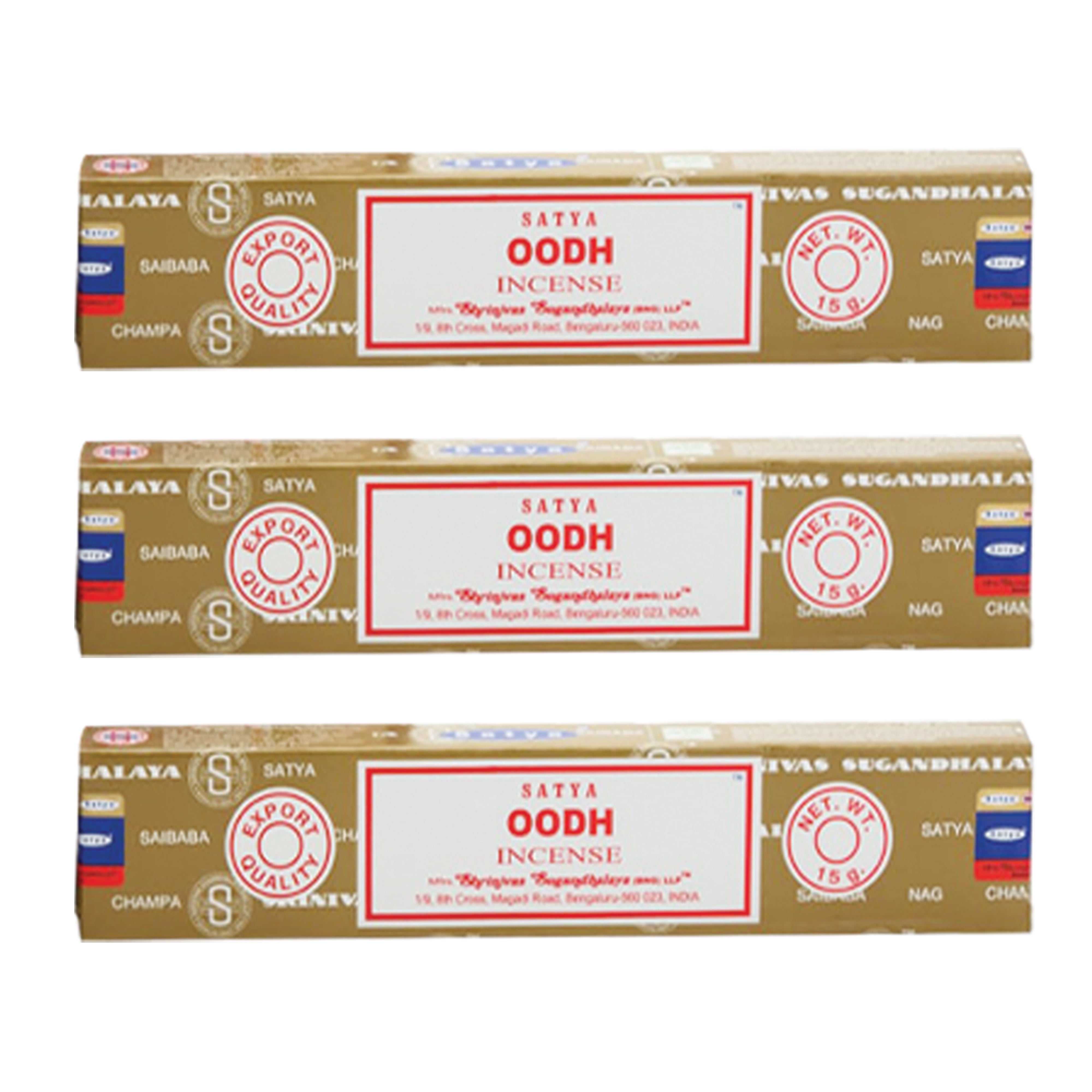 Nag Champa Räucherstäbchen – 3 Packungen, Original Satya, Langer Duft