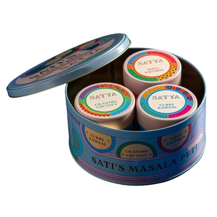 Satya Blends Indian Spice Set of 3 - Cliantro Chutney, Curry Kamaal & Sona Saffron 3 Pack | Vegan | | Gluten & Dye Free | Low Sodium | Authentic Indian Spices and Seasoning Gift Set- 6.5 Oz