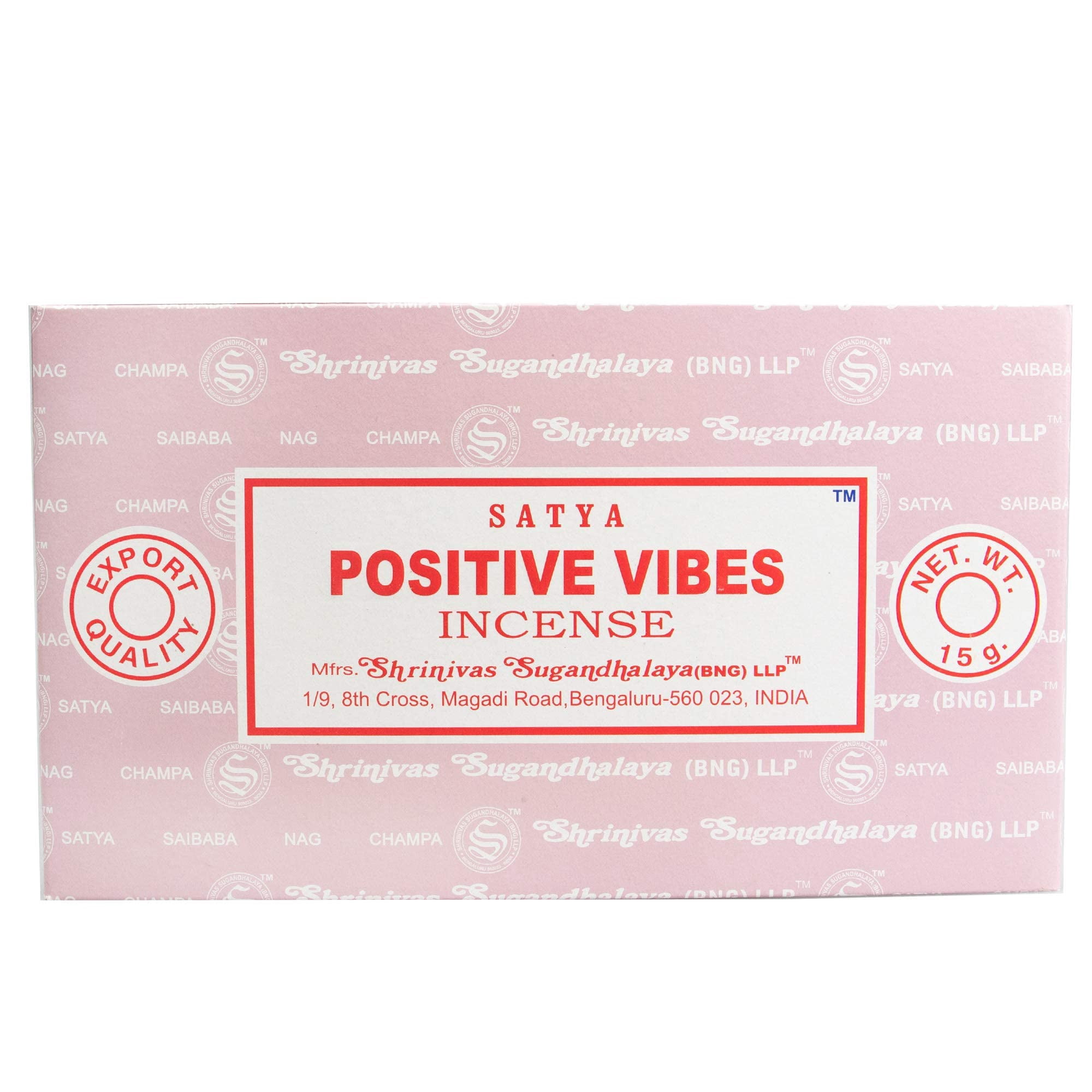 Satya Nag Champa Positive Vibes Incense Sticks, 12 Count