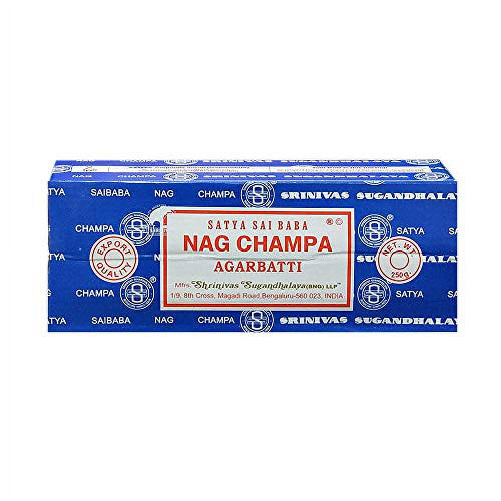 Satya Sai Baba Nag Champa Agarbatti Pack of 2 Incense Sticks Boxes 250gms Each Hand Rolled Agarbatti Fine Quality Incense Sticks for Purification, Relaxation, Positivity, Yoga, Meditation