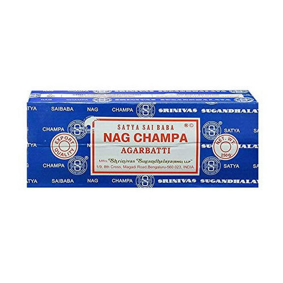 Satya Sai Baba Nag Champa Agarbatti Pack of 2 Incense Sticks Boxes 250gms Each Hand Rolled Agarbatti Fine Quality Incense Sticks for Purification, Relaxation, Positivity, Yoga, Meditation