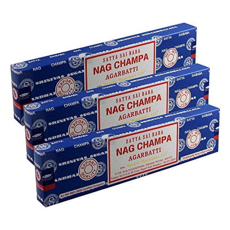 Satya Sai Baba Nag Champa Agarbatti Pack of 3 Incense Sticks Boxes 