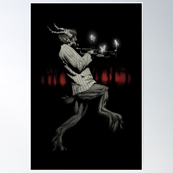 Satyr Jazz Poster Wall Art, Modern Wall Decor, 8x12 UNFRAMED