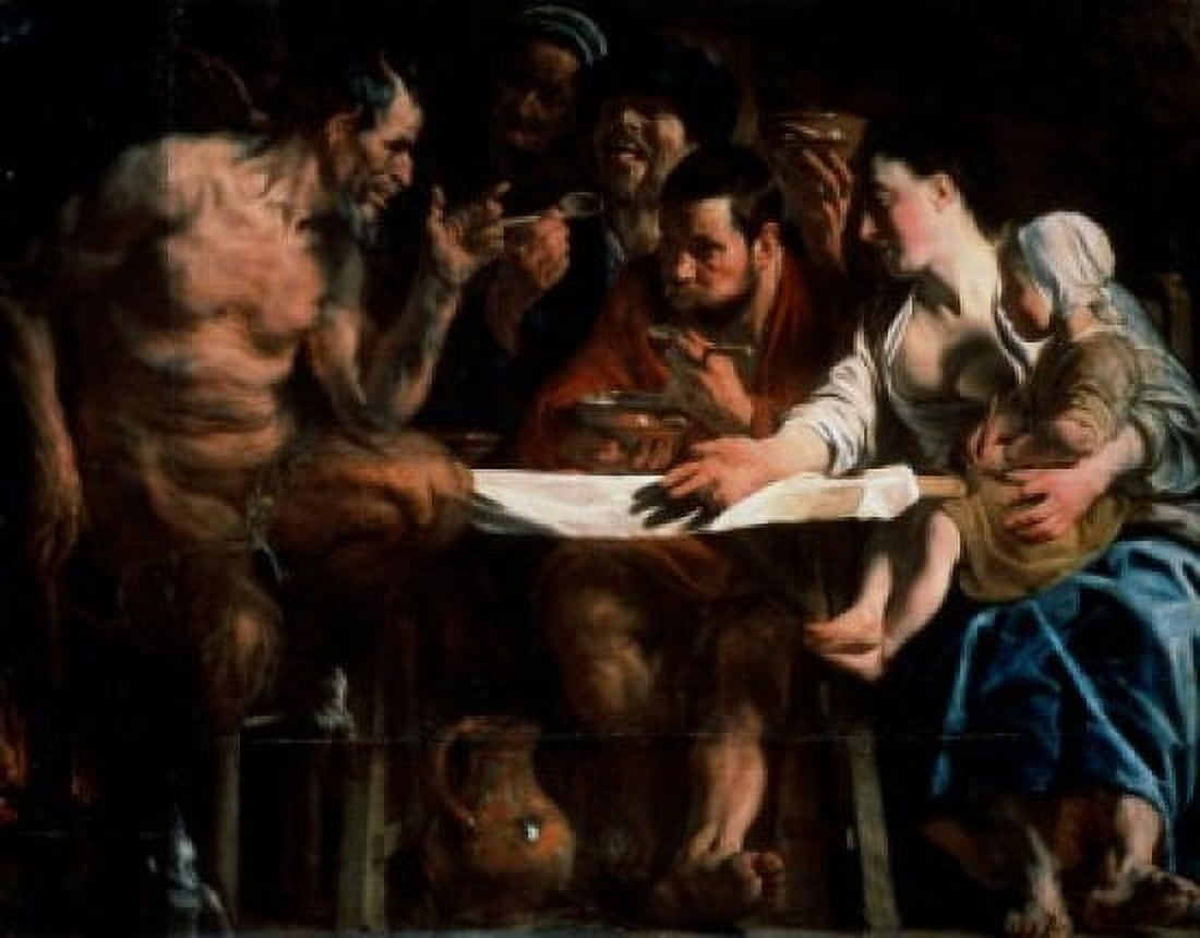 The Satyr & the Peasant 1620s Jacob Jordaens (1593-1678 Flemish) Oil on canvas Pushkin Museum of Fine Arts Moscow Russia Canvas Art - Jacob Jordaens (18 x 24)