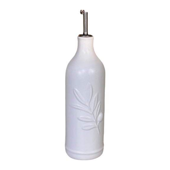 Sauce Bottle Oil Dispenser Ceramic Olive Vinegar Container Embossed 500ml Home and Dining Table