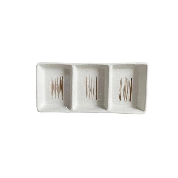 Sauce Dipping Tray: Three-grids Appetizer Serving Dish Reusable Seasoning Storage Plate Snack Dish