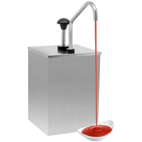Sauce Dispenser Pump, 4L/4.2QT Commercial Stainless Steel Squeeze Condiment Pump Station for Syrup Salad Dressing Ketchup Seasoning Sauce$$Home Decor, Kitchen, & Other