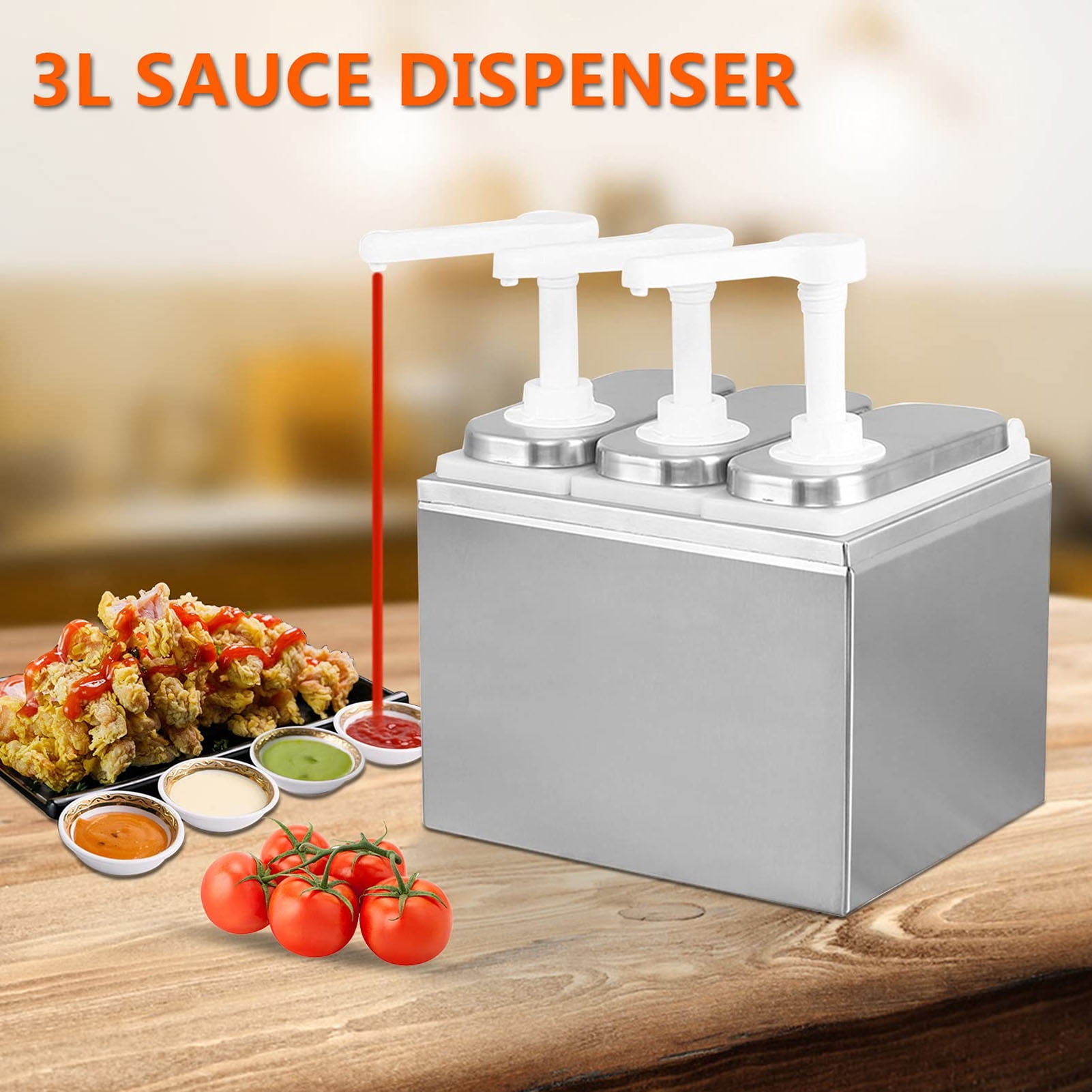 Sauce Dispenser Stainless Steel Condiment Station For KetchUp Dressing