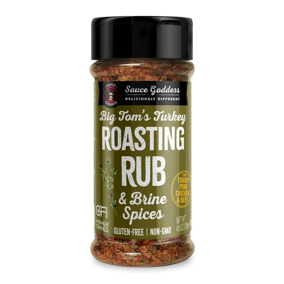 Sauce Goddess Big Tom's Turkey Roasting Rub & Brine Spices-single shaker