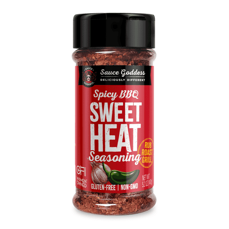 Sauce Goddess BBQ Sweet Heat Seasoning Shaker - 5.2 oz - Single Shaker- slightly spicy-excellent for grilling- gluten free and vegan
